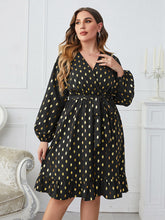 Load image into Gallery viewer, Plus Size Printed Surplice Neck Knee-Length Dress