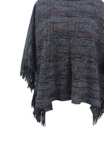 Load image into Gallery viewer, Round Neck Fringe Detail Sleeve Poncho