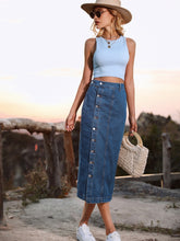 Load image into Gallery viewer, Karly Button Down Denim Skirt