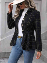 Load image into Gallery viewer, Ruffle Hem Collared Blazer