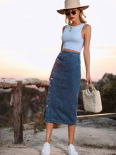 Load image into Gallery viewer, Karly Button Down Denim Skirt