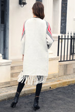 Load image into Gallery viewer, Double Take Geometric Fringe Hem Duster Cardigan