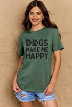 Load image into Gallery viewer, DOGS MAKE ME HAPPY Graphic Cotton T-Shirt