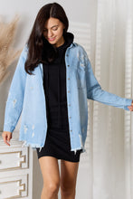 Load image into Gallery viewer, RISEN Distressed Raw Hem Denim Jacket