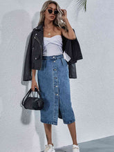 Load image into Gallery viewer, Faye Button Down Denim Skirt