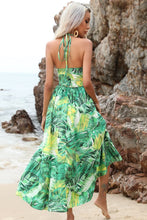 Load image into Gallery viewer, Botanical Print Halter Neck Dress