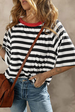 Load image into Gallery viewer, Striped Round Neck Raglan Sleeve T-Shirt