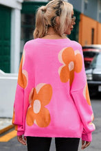 Load image into Gallery viewer, Flower Dropped Shoulder Sweater