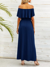 Load image into Gallery viewer, Off-Shoulder Slit Maxi Dress