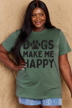 Load image into Gallery viewer, DOGS MAKE ME HAPPY Graphic Cotton T-Shirt