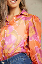 Load image into Gallery viewer, Double Take Collared Neck Lantern Sleeve Shirt