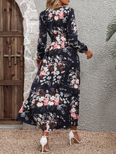 Load image into Gallery viewer, Floral Long Sleeve Surplice Neck Dress