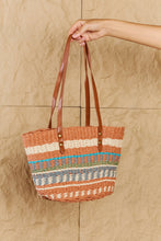Load image into Gallery viewer, The Sand Straw Braided Striped Tote Bag
