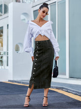 Load image into Gallery viewer, Karly Button Down Denim Skirt
