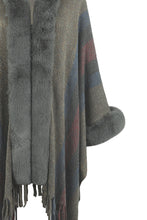Load image into Gallery viewer, Color Block Fringe Detail Poncho