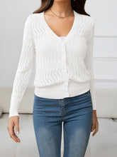 Load image into Gallery viewer, V-Neck Long Sleeve Buttoned Knit Top