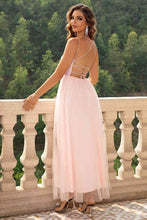 Load image into Gallery viewer, Lace-Up Backless Mesh Dress