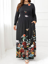 Load image into Gallery viewer, Plus Size Round Neck Maxi Dress with Pockets