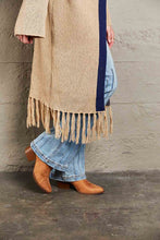 Load image into Gallery viewer, Double Take Geometric Fringe Hem Duster Cardigan