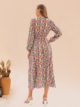 Load image into Gallery viewer, Printed Surplice Long Sleeve Dress