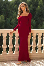 Load image into Gallery viewer, Square Neck Long Sleeve Dress