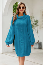 Load image into Gallery viewer, Lantern Sleeve Sweater Dress