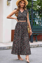 Load image into Gallery viewer, Printed Tie Back Cropped Top and Maxi Skirt Set