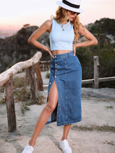 Load image into Gallery viewer, Karly Button Down Denim Skirt
