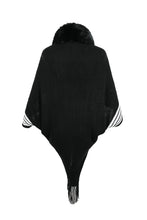 Load image into Gallery viewer, Striped Fringe Detail Long Sleeve Poncho