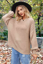 Load image into Gallery viewer, Round Neck Lantern Sleeve Sweater