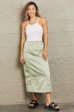 Load image into Gallery viewer, Just In Time High Waisted Cargo Midi Skirt