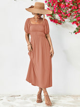 Load image into Gallery viewer, Off-Shoulder Balloon Sleeve Midi Dress