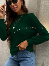 Load image into Gallery viewer, Pearl Round Neck Sweater