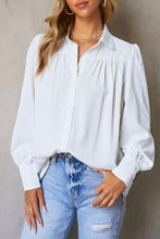 Load image into Gallery viewer, Gathered Detail Puff Sleeve Shirt
