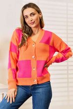 Load image into Gallery viewer, Checkered Dropped Shoulder Cardigan