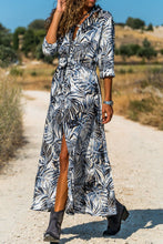 Load image into Gallery viewer, Botanical Print Maxi Shirt Dress