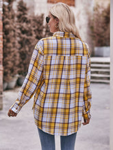 Load image into Gallery viewer, Plaid Dropped Shoulder Longline Shirt