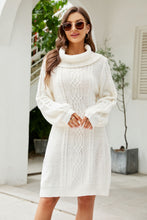 Load image into Gallery viewer, Lantern Sleeve Sweater Dress