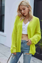 Load image into Gallery viewer, Rib-Knit Open Front Drop Shoulder Cardigan