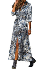 Load image into Gallery viewer, Botanical Print Maxi Shirt Dress