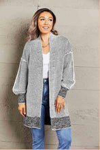 Load image into Gallery viewer, Woven Right Heathered Open Front Longline Cardigan