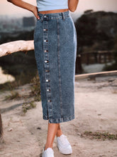 Load image into Gallery viewer, Karly Button Down Denim Skirt