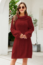 Load image into Gallery viewer, Lantern Sleeve Sweater Dress