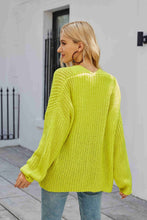Load image into Gallery viewer, Rib-Knit Open Front Drop Shoulder Cardigan