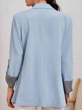 Load image into Gallery viewer, Lapel Collar Roll-Tab Sleeve Blazer