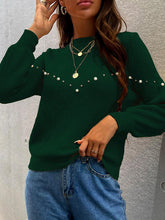 Load image into Gallery viewer, Pearl Round Neck Sweater