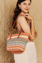 Load image into Gallery viewer, The Sand Straw Braided Striped Tote Bag