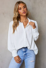 Load image into Gallery viewer, Gathered Detail Puff Sleeve Shirt