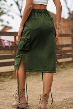 Load image into Gallery viewer, Elegant Drawstring Denim Cargo Skirt