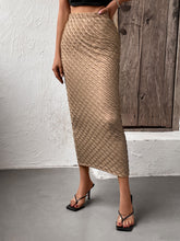 Load image into Gallery viewer, Textured High-Waist Midi Skirt